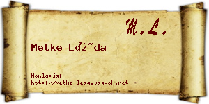 Metke Léda névjegykártya